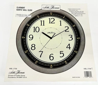 Vintage Seth Thomas Clairmont Quartz Wall Clock 13"  No Batteries Included - Image 1 of 2