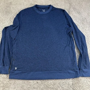 Vuori Sweater Men XL Blue V224 Ponto Performance Long Sleeve Pullover Zip Pocket - Picture 1 of 14