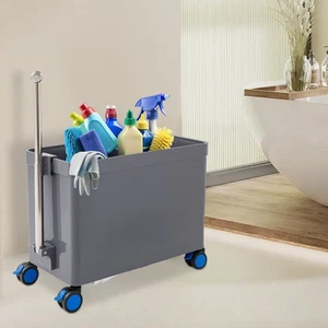 Floor Mop Sink Multi-Functional Mop Sink with Wheels & Retractable Handrail NEW - Picture 1 of 19