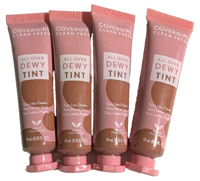 Paquete de 4 Covergirl All Over Dewy Tint 200 Toasty Nude 10 ml (0,33 fl oz) nuevo sellado Foto 1 de 4