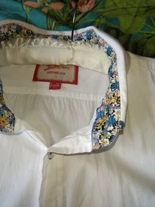 Joe Browns Men's Long Sleeved Shirt XXL White with Blue Floral Design Button Up - Picture 1 of 10