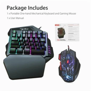 X2 Value Mobile Phone One Hand Video Game Keyboard Keypad Gaming 7 LED DPI Mouse - Picture 1 of 15