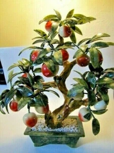 Asiatische Jade Glück Reichtum & Erfolg Pfirsich Jade Bonsai - Bild 1 von 8