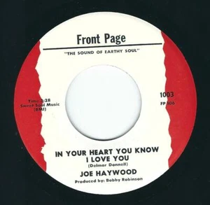 Northern Soul - Joe Haywood FRONT PAGE 1003 In your heart you know i love you ♫ - Bild 1 von 2