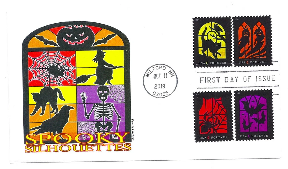 5420-23 Spooky Silhouettes Panda Cachets, FDC - Image 1 of 1