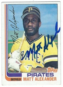 Signierte Matt Alexander 1982 Topps Pittsburgh Pirates Karte #528 mit Showticket - Bild 1 von 1