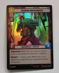 STAR WARS UNLIMITED SHD #134 GUAVIAN ANTAGONIZER COMMON UNIT FOIL PARALLEL - Picture 1 of 2