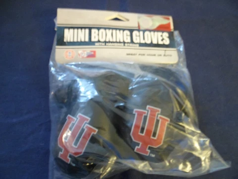Indiana University Mini Hanging Boxing Gloves Home/Auto Dash IU Spirit Fun Gift Cover