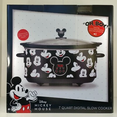 Disney Mickey Mouse 7 Quart Digital Slow Cooker Crock Pot Sounds New In Box - Image 1 of 4
