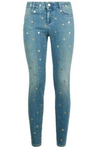 Stella McCartney Jeans w/ Gold Polka Dots Size 27 EUC - Picture 1 of 9