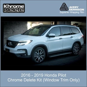 Chrome Delete Vinyl fitting the 2016 - 2022 Honda Pilot (Gloss Blk) - Picture 1 of 5