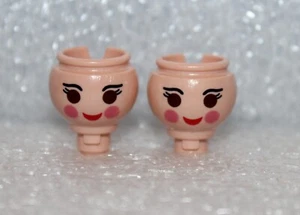 Playmobil 2x Kopf Pausbacken Wimpern Augenbrauen Roter Kussmund (Europa / Frau) - Bild 1 von 3