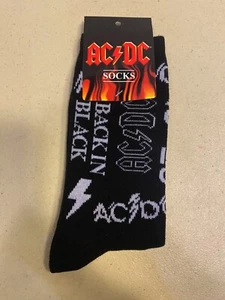NEW AC/DC Band Back in Black Unisex Pair of Socks One size fits most - Picture 1 of 2