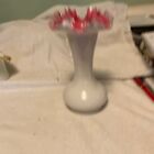 Fenton Glass Peach Crest Vase. 8 1/8" High
