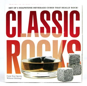 Classic Rocks (6) Soapstone Cubes Chill Drinks Without Ice (Water) Dilution BNIB - Picture 1 of 6