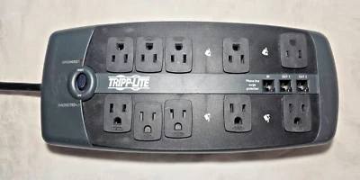 Tripp Lite 10-Outlet Surge Protector TLP1008TEL 8ft Cord *TESTED and WORKS* - Image 1 of 3