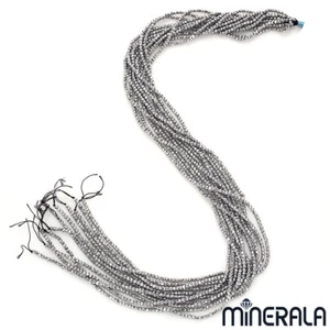 [WHOLESALE] HEMATITE SILVER COLOR ROUND 2MM FACETED BEADS 15" STRAND WP00198 - Picture 1 of 2