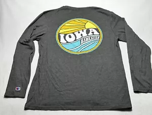 Iowa Hawkeyes Shirt Womens XL Grey NCAA Logo Champion Cotton Crew Basketball - Picture 1 of 8