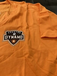 Women's Fanatics HOUSTON DYNAMO SC SHORT Sleeve Spirit Shirt XL ORANGE NEW - Picture 1 of 4