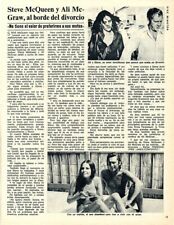 ALI MacGraw STEVE MCQUEEN = 1 PAGE vintage 1975 SPANISH CLIPPING (FREE shipping