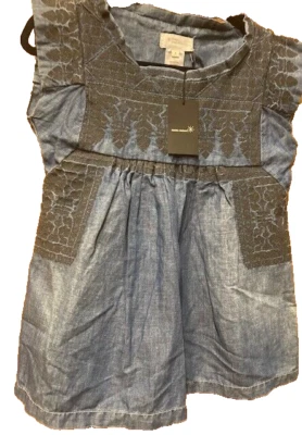 NWT Isabel Marant Etoile SZ 0/S DUMAS DEMMA Denim Embroidered Top Tunic # 4501 - Image 1 of 4