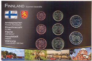 Euro-Kursmünzenset im Blister  8 Münzen Finnland  ab 2002
