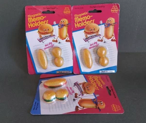 Hamburger & Hotdog Magnetic Memo Holders 3d Fast Food Fridge Magnets Kitchen Dec - Picture 1 of 8