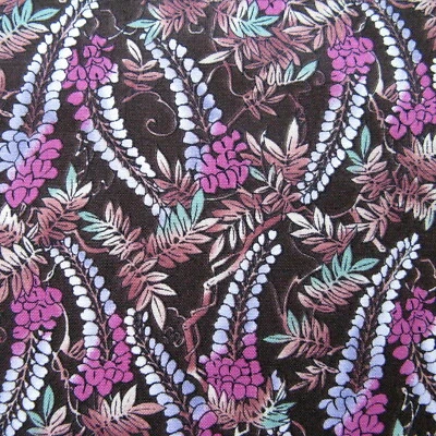 Cotton Fabric RJR Fashions Wood Cut Prints Fern Floral Watercolor 2.41 Yds Quilt - Image 1 of 4