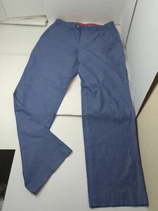 Southern Pines Chambray Pant Mens Sz 34x32 Blue Dress Slacks Straight Flat Front - Picture 1 of 7