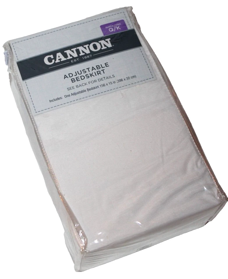 Falda de cama Cannon ajustable QUEEN/KING - blanca Foto 1 de 1
