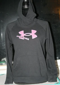 Under Armour-Youth/Girls Size: YXL Black Hoodie, Pink Logo, Sweatshirt - Picture 1 of 15