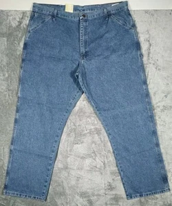 Wrangler Jeans Uomo 42x32 Falegname Blu Med Wash Denim Nuovo con etichette - Foto 1 di 13