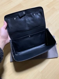 Bottega Veneta Toiletry bag bolsa de cultura 100% Leather Black negro nuevo - Imagen 1 de 12