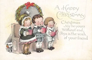 Postal: Feliz Navidad, Coro Infantil, DB, 1910 Publicado - Imagen 1 de 3