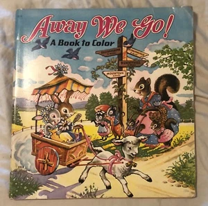 Vintage 1949 Children's Book "Away We Go" Coloring Book Saalfield #2318 - Imagen 1 de 7