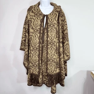 Poncho Novica Mujer Talla Única Mezcla Alpaca Ruana Capa Suéter Tejido Paisley Nuevo - Imagen 1 de 9