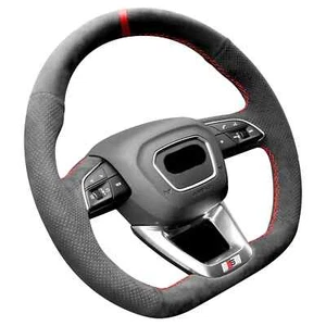 Cubierta de volante Alcantara puntada a mano para Audi Q3 Q5 SQ5 SQ5 Q7 SQ7 Q8 SQ8 - Imagen 1 de 11