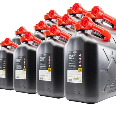10x 10L BENZINKANISTER RESERVEKANISTER  AUSGIEßER KRAFTSTOFF DIESEL ÖL KANISTER - Bild 1 von 4