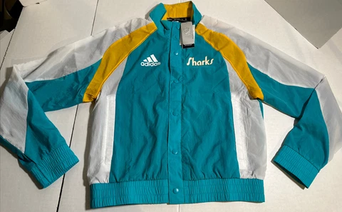 Adidas Men’s Retro San Jose Sharks Track Jacket NHL Small $100 NWT Cover