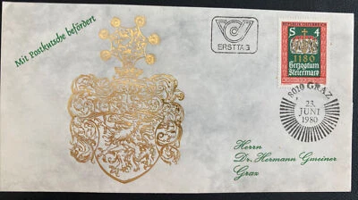 Cubierta envolvente Graz Austria 1980 primer día FDC sello de cera roja Foto 1 de 2