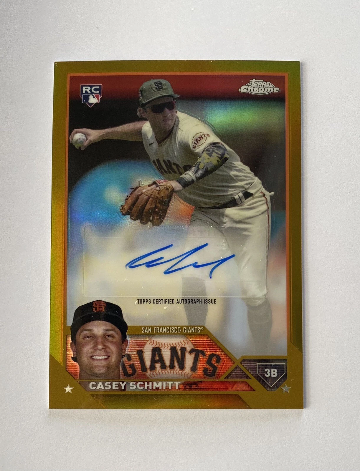 2023 Topps Chrome Update Casey Schmitt Auto Gold Refractor RC #31/50