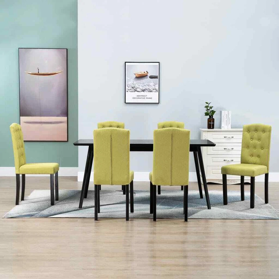 vidaXL Dining Chairs 6 Pcs Green Fabric 277266
