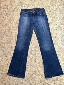 7 For All Mankind Womens Sz 28 Bootcut Distressed Western Cowgirl Boho Rodeo - Picture 1 of 13