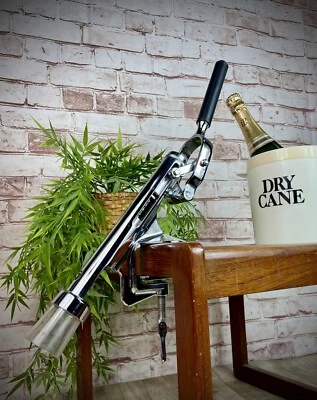 Table Bar LEVER ARM CORKSCREW Chrome Wine Bottle Opener Vintner Mancave Pub - Image 1 of 4