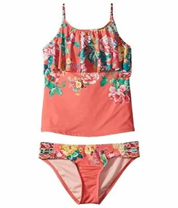Hobie Girls Petal Pusher Hanky Tankini Swim Set L5538 Size 8 - Picture 1 of 1