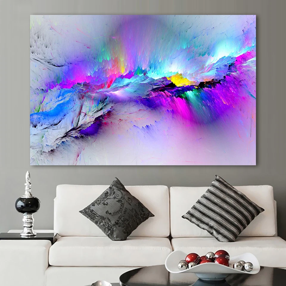 Abstract cloud colorful Love Painting Classical Canvas Print wall art home decor - image 1 of 3