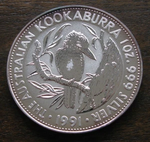 ZALDI2010 . AUSTRALIA , 5 DOLLARS DE 1991 - KOOKABURRA , 1 OZ , SILVER . PLATA - Imagen 1 de 2