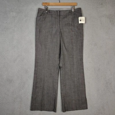 Pantalones Relativity Para Mujer 12 Carbón Elastizados Pierna Ancha Carrera Oficina Negocios Nuevos con Etiquetas Foto 1 de 4