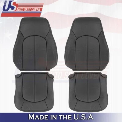 Cubiertas de asiento de cuero negras 2 superiores e inferiores para Cadillac CTS 2008 a 2013 para Cadillac CTS Foto 1 de 4