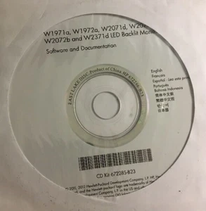 HP SOFTWARE/Documentation CD 672285-B23 for led monitor W2072A W2072B W1971a - Picture 1 of 12